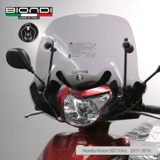 Biondi Ζελατίνα Κοντή Honda Vision 110 2011-2023 Ελαφρώς Φιμέ 47x54cm