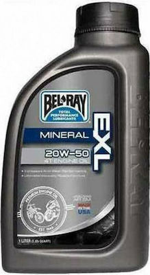 Λάδι Λιπαντικό Μοτοσικλέτας BelRay EXL Mineral για Τετράχρονους Κινητήρες 20W50 1lt